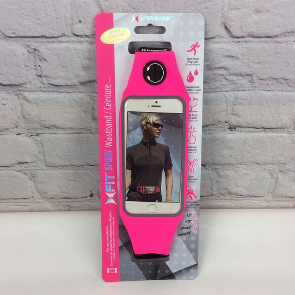 XTREME Fit Sport Pink Reflective Touch Screen Phone Holder Adjustable Waistband - Picture 1 of 5